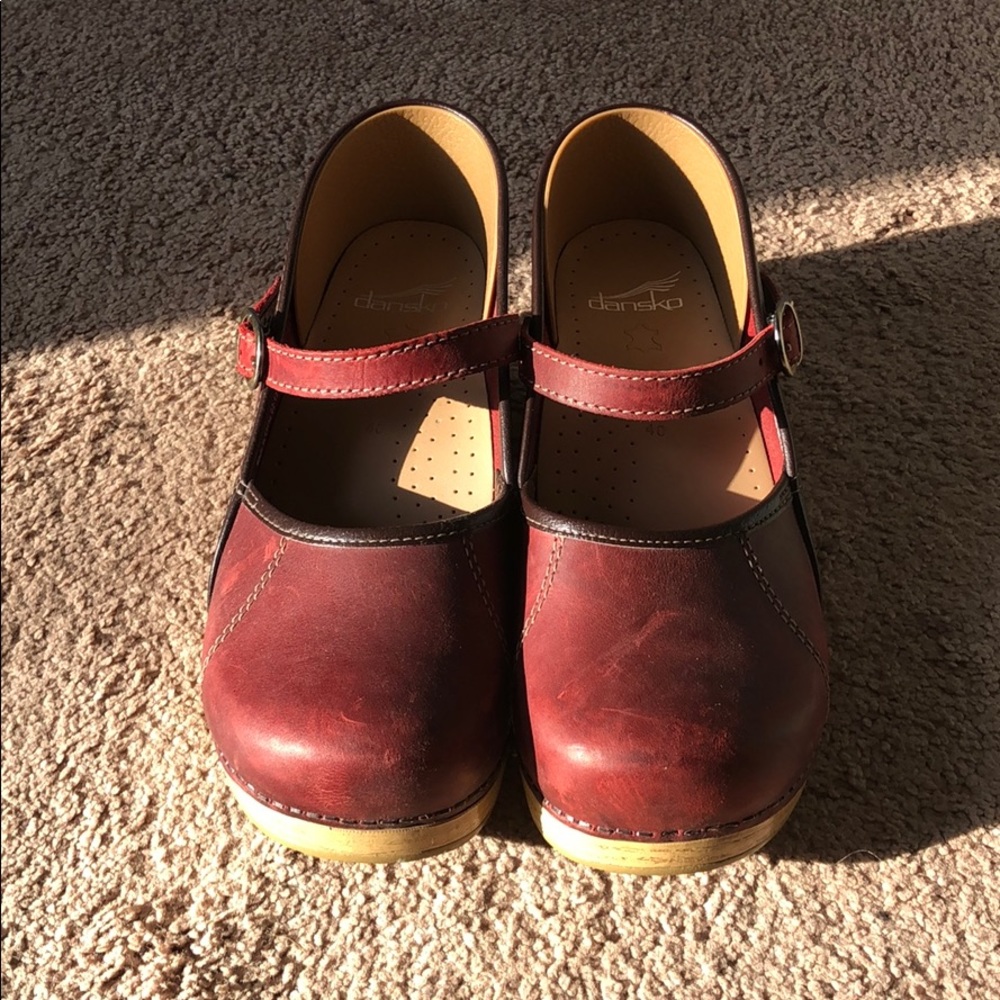 Dansko Red Marcelle Mary Jane Clogs - Size 40